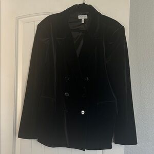 Luxurious Velvet Double-Breasted Blazer